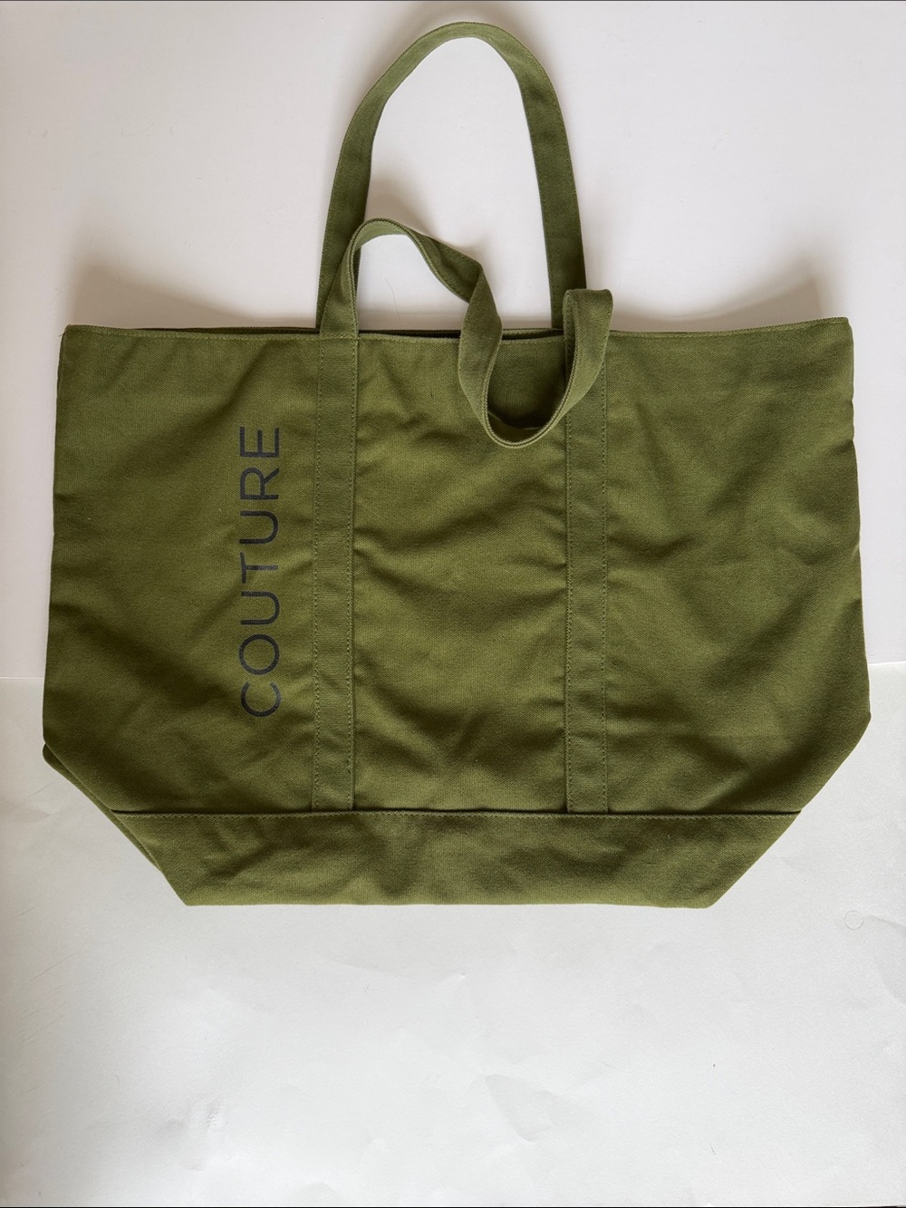 Couture Olive Green Canvas Tote Bag